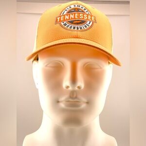Old Smoky Tennessee Moonshine SnapBack Trucker Hat Onesize Beige Mesh and Orange
